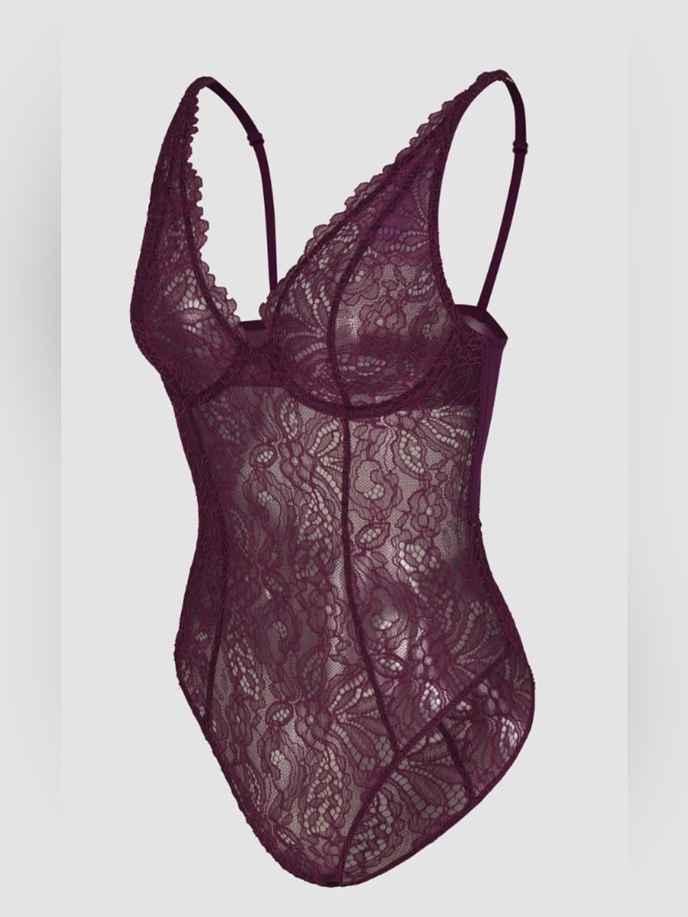 Savage X Fenty By Rihanna Lace Bodysuit - Deep Plum Sz XL NWT Whimsygoth - Picture 2 of 8